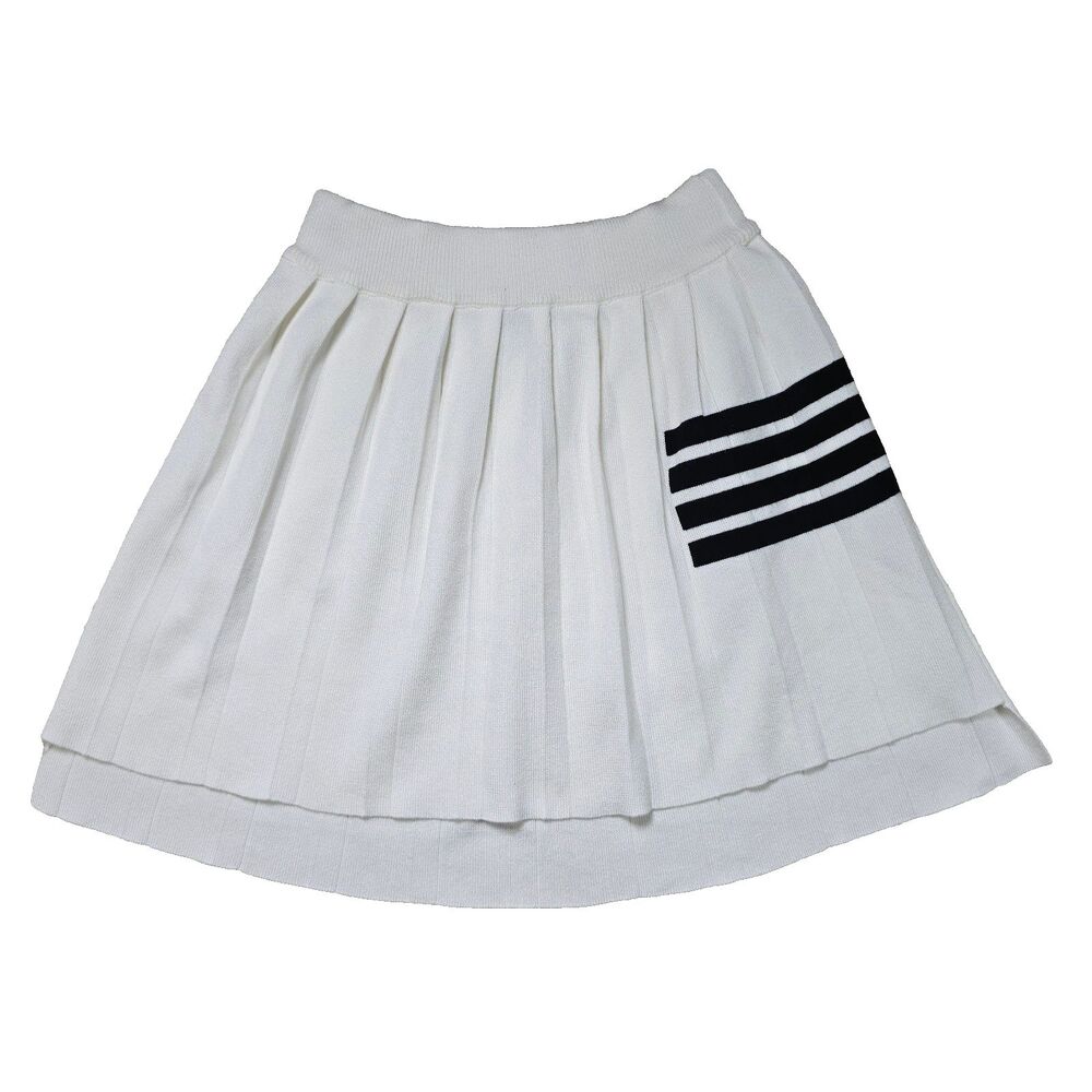 Thom Browne 4-Bar Mini Skirt White Women's Size 00 XS